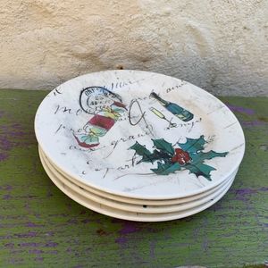 Williams-Sonoma Christmas Plates Set of 4